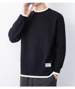 Cárdigan Grueso de <span class=keywords><strong>Hombre</strong></span> al por Mayor, de Moda, Holgado, de Invierno, Transpirable, Cálido, de Manga Larga, Tejido, de Cuello Redondo, de Color Grande - Product Image 5