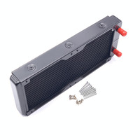 240mm Noir Industrielle Rangée En Aluminium Ordinateur Radiateur 18 Tube Bouche Droite Refroidisseur D'eau CPU Dissipateur De Chaleur Échangeur Caloducs