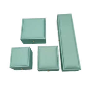 Atacado Logotipo Personalizado Microfibra Material Jóias Embalagem Caixa PU Couro Anel Brinco Colar Bangles Pulseira Pingente Set - Product Image 3