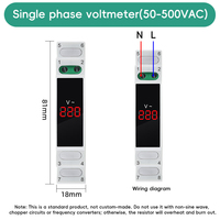 Ammeter dan Voltmeter Digital AC DIN Rail 3 in 1 Tampilan Digital 80-500V 0-100A 0-99Hz Dengan Transformator Arus Terpisah CT