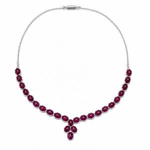 927 Sterling Silver Rhodium Plated <b>Ruby</b> <b>Necklace</b> for Women - Product Image 3