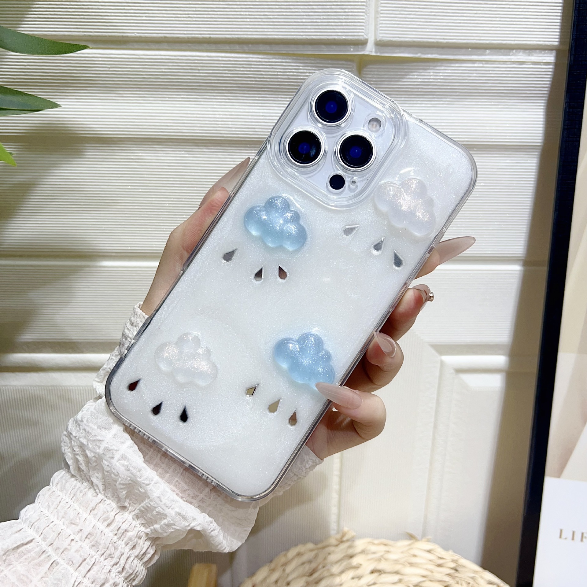 Colored Cloud Raindrop Epoxy Case