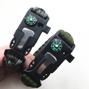 Outdoor Survival Multifunction Tool High Quality Flint Fire Starter Adjustable Paracord Survival <b>Bracelet</b> With Knife - Product Image 3