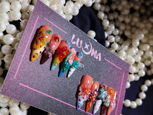 Unghie Finte di Alta Qualità Fatte a Mano, Stile Francese 3D, Unghie Lunghe, Accessori per Nail Art, Design Personalizzati Disponibili, Prezzo all'Ingrosso - Product Image 2