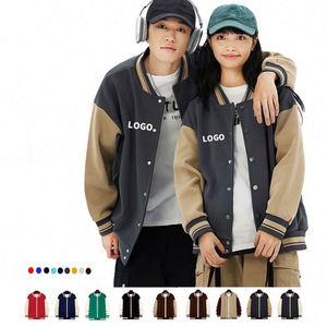 Blouson Bomber Personnalisé avec Logo, Camouflage Printanier, Couleurs Contrastées Vintage, Imperméable et Coupe-Vent pour l'École et l'Université - Product Image 2