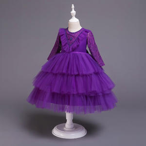 Robe de princesse en dentelle et perles pour enfants, robe de bal formelle, jupe superposée, robe de fête en dentelle pour filles, robe tutu pour enfants - Product Image 3