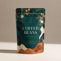 Sachet Doypack Mat Personnalisé pour Grains de Café, Impression Personnalisée, Taille et Épaisseur, Logo Personnalisé, Emballage Alimentaire