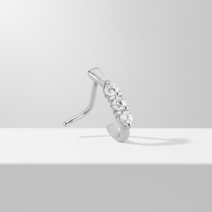 Piercing de Nariz Triple Gems em Aço Cirúrgico 20G, Joia de Nariz, Joia Corporal da Moda para Mulheres e Homens - Product Image 3