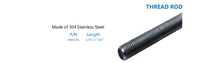 FOYO 304 Stainless Steel Fully Threaded Rod 5/8-11" x 36" Marine Boat Yacht Studding Bar Hardware