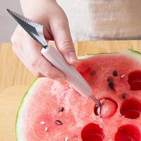Dual-Head Roestvrijstalen Vleesmes Fruit Groente Tool Watermeloen Ijs Baller Schepstapels Lepel Set Huis Keuken