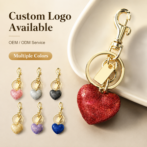 Llavero <span class=keywords><strong>de</strong></span> Corazón <span class=keywords><strong>de</strong></span> Metal Dorado Personalizado con Esmalte Epoxi, Colgante <span class=keywords><strong>de</strong></span> <span class=keywords><strong>Amor</strong></span>, Bonito Anillo para Llaves, Adorno para Bolsos, Coche, Cartera, Regalo para Mujer - Product Image 2
