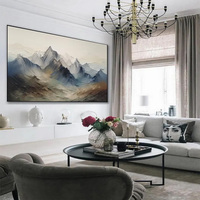 Peinture à l'huile originale 3D Paysage Montagneux Abstrait sur Toile Grande Peinture Texturée Impasto Nature Morte Art Mural Contemporain