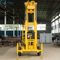 44-63 kw 100-200 m pliage de voiture rotation diesel mine de forage hydraulique de forage de puits d'eau de forage machine