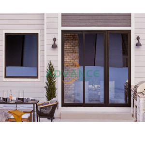 Portes de maison de haute qualité approuvées à l'impact des ouragans à rupture thermique Double grande <span class=keywords><strong>porte</strong></span> <span class=keywords><strong>coulissante</strong></span> en aluminium et verre - Product Image 4