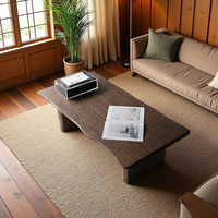 Table basse rectangulaire moderne et simple en pin massif avec structure en bois, forme tatami, mobilier haut de gamme pour salon