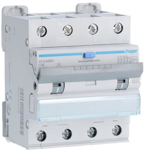 Hager RCBO 4P 16A Tipo AC 300mA Curva C 10000A per Protezione Elettrica - Product Image 1