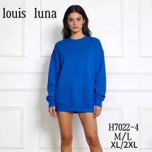 Felpa Oversize da Donna con Collo Tondo, Manica Lunga, Casual, in Pile, Stile Streetwear, Taglie S-2XL, Vendita all'Ingrosso H7022-4 - Product Image 1