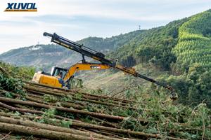 Grúa Telescópica XUVOL para Troncos Forestales con Mini Garra para Troncos, Maquinaria Forestal de 25M para Excavadora de 12T-15T, Garra Giratoria - Product Image 3