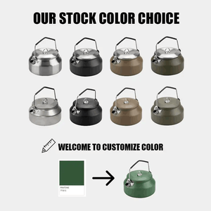 Tetera para acampar al aire libre de 1400ML y 1600ml, tetera de calentamiento rápido con bolsa de malla - Product Image 3