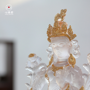 Statue de <span class=keywords><strong>Bouddha</strong></span> en cristal transparent plaqué or 160*100*230mm, idéale pour la méditation et la <span class=keywords><strong>relaxation</strong></span>, à placer dans la chambre - Product Image 4