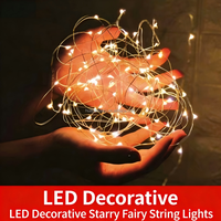 Guirlande lumineuse LED pliable de 1 m pour jardin, boîte cadeau, décoration de gâteau, bouquet, arrangement d'ambiance, bande lumineuse à trois niveaux de réglage