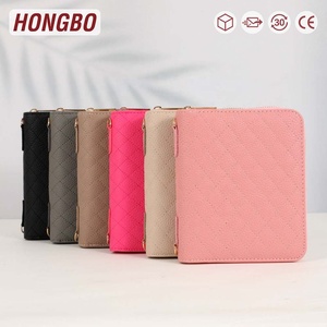 Hongbo Meilleure vente en cuir de galet matelassé A7 porte-enveloppe de document en cuir avec feuille de mouche et séparateurs disponibles - Product Image 1