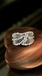 Bague de luxe Xinfly en or véritable 18 carats et diamant naturel 0,65 carat, style feuille, bijoux raffinés pour les soirées féminines - Product Image 5