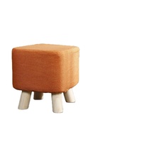 Banc de canapé en bois massif, repose-pieds en bois, pour la maison, tabouret rond, siège rembourré