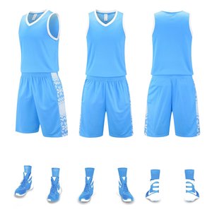 เสื้อบาสเก็ตบอลผู้ชายสีน้ำเงินเฮลลี่ เอนเนอร์เจติก บลู ปี 2026 แบบไม่มีแขน สำหรับฤดูร้อน น้ำหนักเบา คอวี ชุดกีฬา - Product Image 1