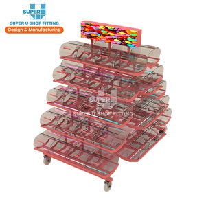 Mobiele Snoep Display Stand Pos Zoetwaren Suiker Rek Metalen Display Candy Winkelwagen Zoete Display Case Candy Rekken - Product Image 1