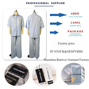 HK72246 Pakaian Musim Panas Trendi untuk Wanita, Set Kemeja Lengan Setengah Bergaris dan Celana Pinggang Tinggi, Set Dua Potong Pakaian Wanita - Product Image 6