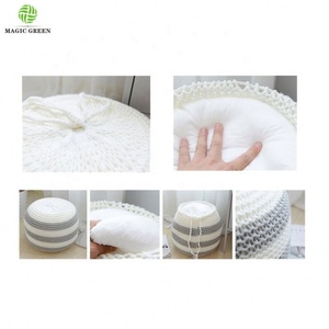 Machine Washable 100% Cotton Acrylic Micro <strong>Bean</strong> Filled <strong>Pillow</strong> Cushion Lazy Sofa Creative Knit <strong>Bag</strong> Other Functional <strong>Pillows</strong> - Product Image 3