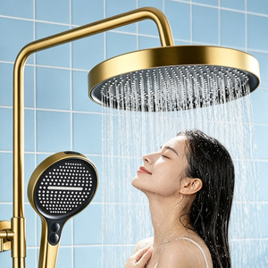Diron Shower Set <b>Round</b> <b>Brushed</b> Gold Stainless Steel 0.8mpa Corrosion Prevention Bathroom Toilet - Product Image 1