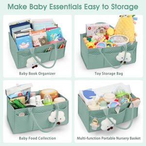 Organisateur de couches pour bébé Sac fourre-tout Polyester résistant à l'eau motif imprimé Nouveau-né Essentiels pour table à langer Baby Shower - Product Image 6