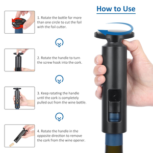 Tire-bouchon manuel portable Tik Tok très populaire, réutilisable, avec coupe-capsule pour bouteilles de vin - Product Image 3