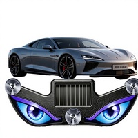Nouvelle lumière LED solaire transfrontalière LEMOMBO pour voiture, effet œil de démon, décoration de fenêtre triangulaire, lumière d'ambiance, lumière respirante, sans câblage requis
