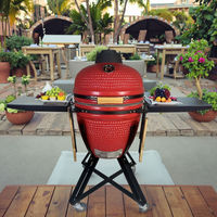 Barbecue Kamado en céramique émaillée de 23 pouces pour fumer et cuire au charbon de bois, avec thermomètre et aération, vente en gros OEM