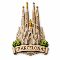 Aimant de réfrigérateur en résine WeiVista, Cathédrale de Barcelone, design Art Déco, fait main, durable, personnalisable (taille/couleur/logo)