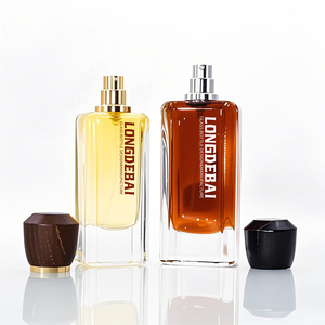Oferta Especial: Botellas de Perfume de Vidrio Transparente Vacías de 50ml y 100ml, Rectangulares, con Tapa de Madera, Pulverizador, Ecológicas, Antiderrames, con Serigrafía - Product Image 4
