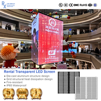 Écran LED transparent en maille pour location extérieure HD 3D RX 1000*500, panneau publicitaire vidéo LED animé pour centre commercial