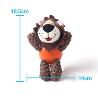 Jouet à mâcher interactif en velours côtelé pour chien avec balle en caoutchouc pour le nettoyage des dents, formes singe, éléphant, lion, hippopotame