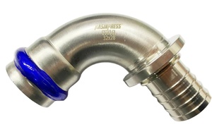 2025 New viega DVGW en10312 V hồ sơ thép không gỉ 304 316L inox Báo Chí phụ kiện 15-54 Mét 90 deg ngắn khuỷu tay với pex End - Product Image 2