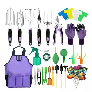 Hot Selling Soft Rubber Anti-Skid Ergonomic Handle Professional Garden Hand Tool Set And Equipment With Tote Bag