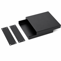 Boîtier de commande en aluminium anodisé noir mat 98*25mm, profil en U avec 2 plaques d'extrémité, 8 vis, IP54 pour module de capteur