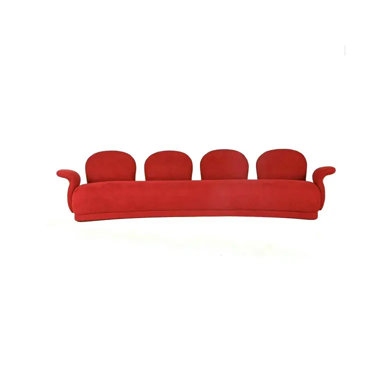 Perabotan ruang tamu desain Modern 4 dudukan kain Sofa Hotel Villa desainer melengkung Sofa Boucle serat kaca