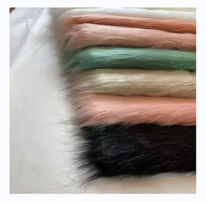 Tela de peluche de varios colores, tela de piel sintética de pelo largo y corto de lujo por metro para prendas de vestir, Juguetes