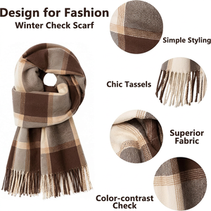 High Quality <b>Women</b> Solid Long Winter Scarf Soft Warm <b>Shawl</b> <b>Wrap</b> with Tassel Fringe Fashion Neck Accessory Polyester - Product Image 5