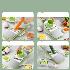 Industrial Kitchen Slicer & Grater Stainless Steel Manual Fruit & <b>Vegetable</b> Tools with Plastic Green <b>Vegetable</b> <b>Cutter</b> - Product Image 2
