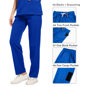 Uniforme chirurgical extensible Spandex Polyester vêtements de travail maternité gris anatomie Anti-rides toutes tailles femmes hommes Salon uniformes - Product Image 4