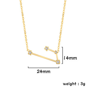 Collier pendentif zodiaque en acier inoxydable Resoul, collier avec breloque <span class=keywords><strong>horoscope</strong></span> en zircon, bijoux tendance pour femmes - Product Image 5